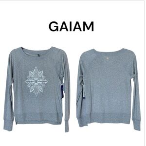 NWT GAIAM Long Sleeve Heather Gray Knit Top Size XS